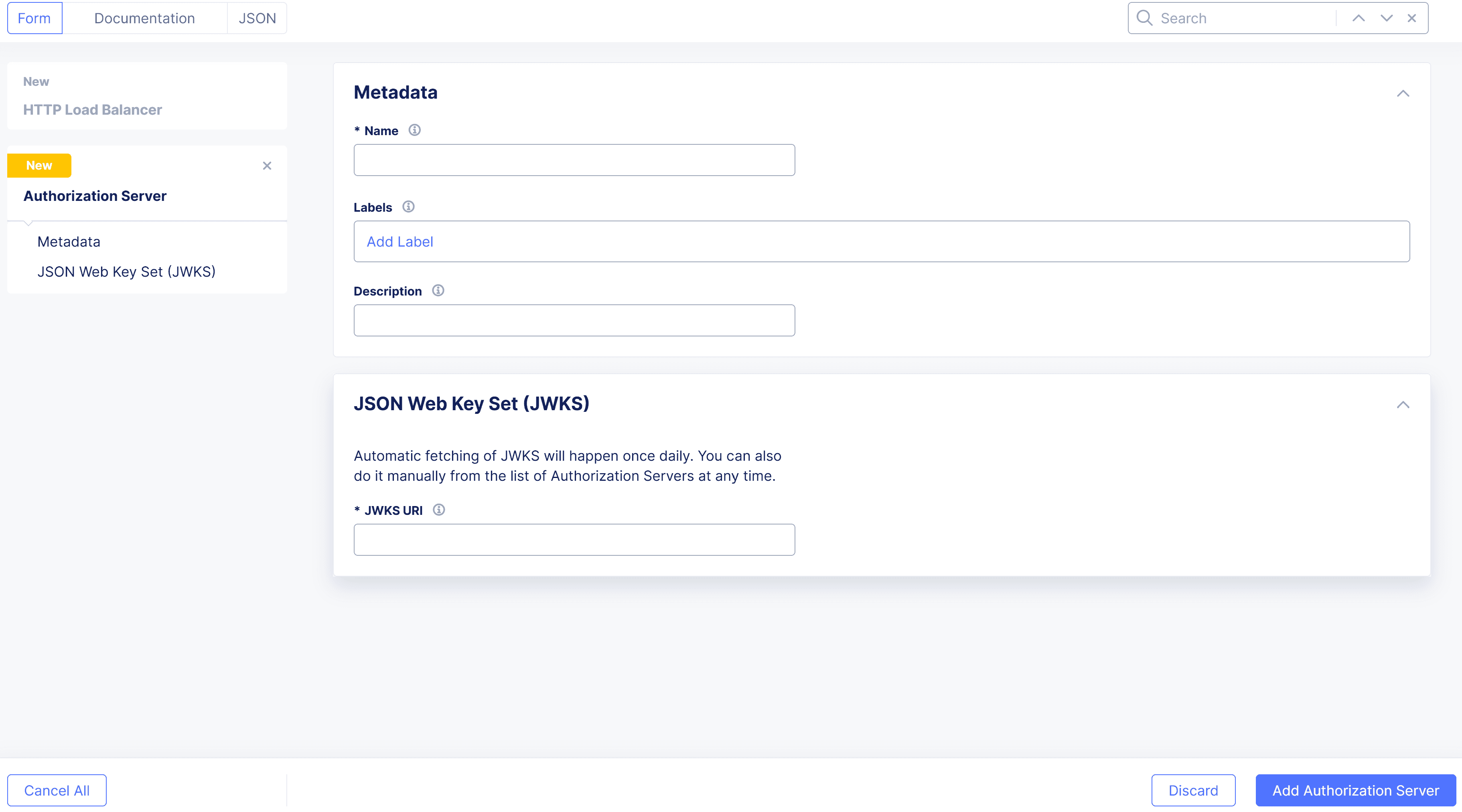 Figure: Add an Authorization Server