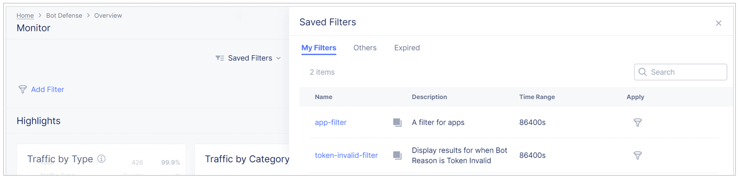 Figure: View other users' filters