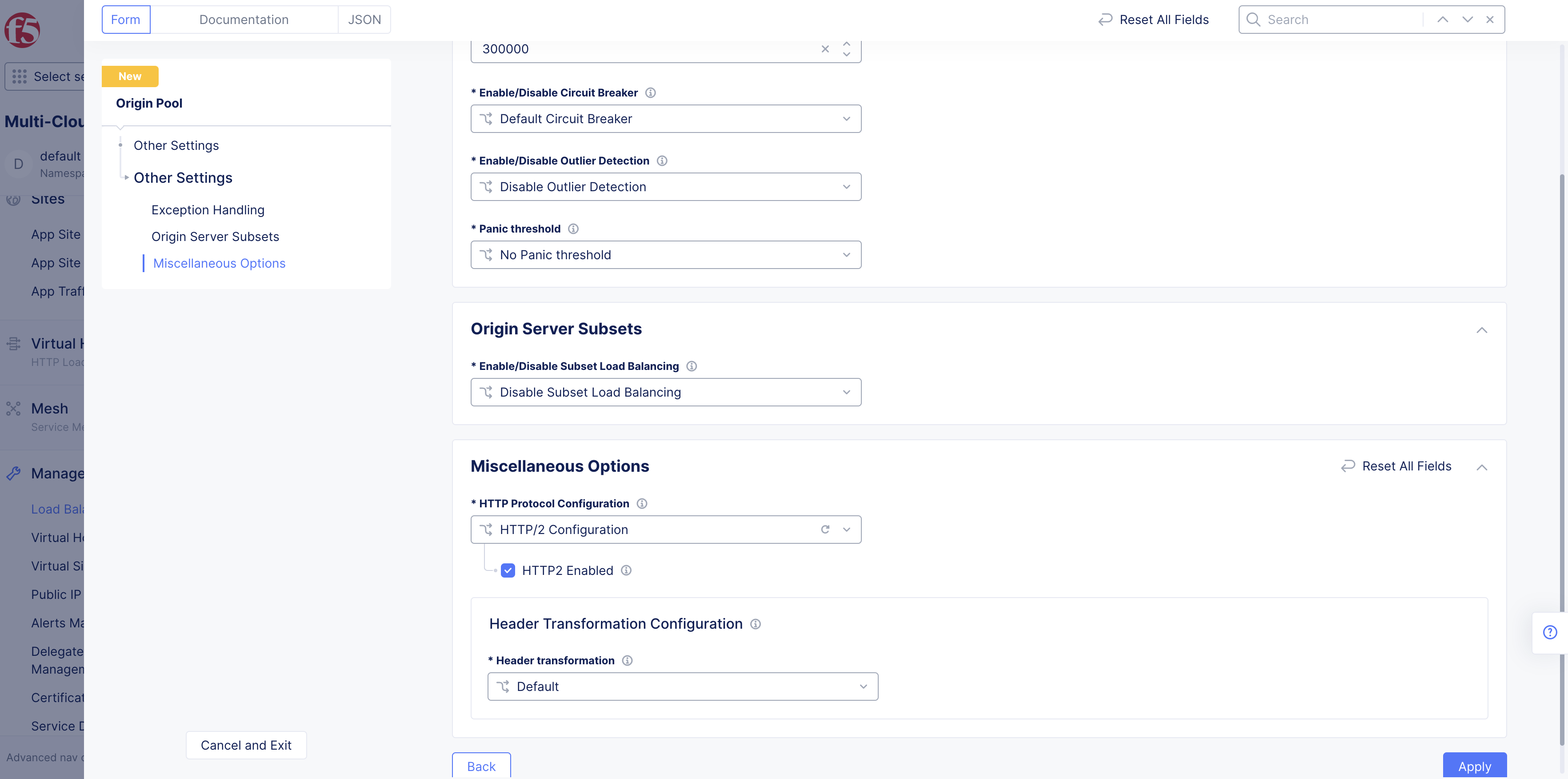 Figure: Enable HTTP/2