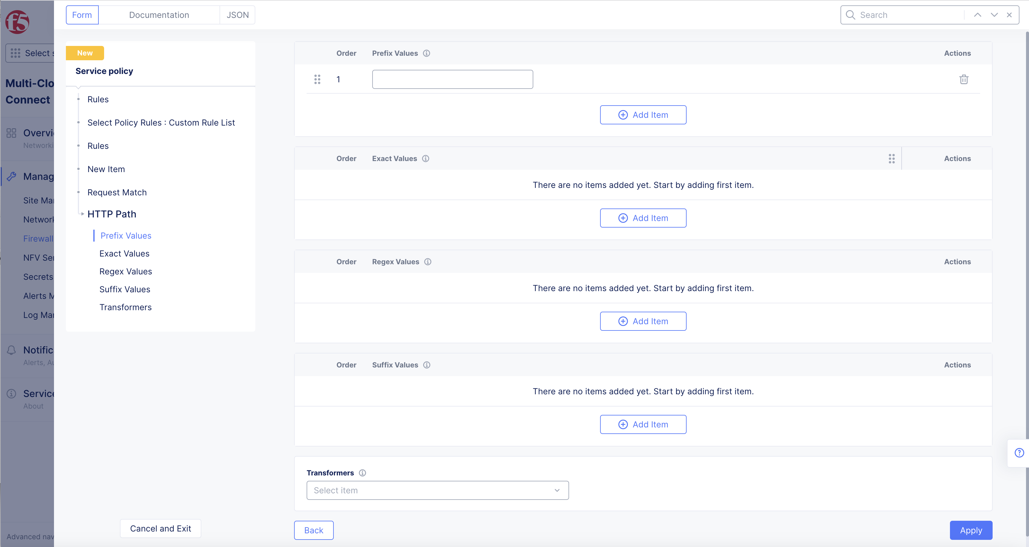 Figure: HTTP Path Prefix Value