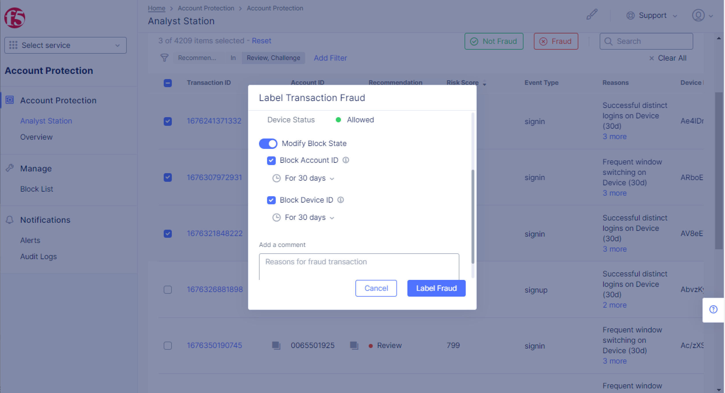 Figure: Activate Blocking