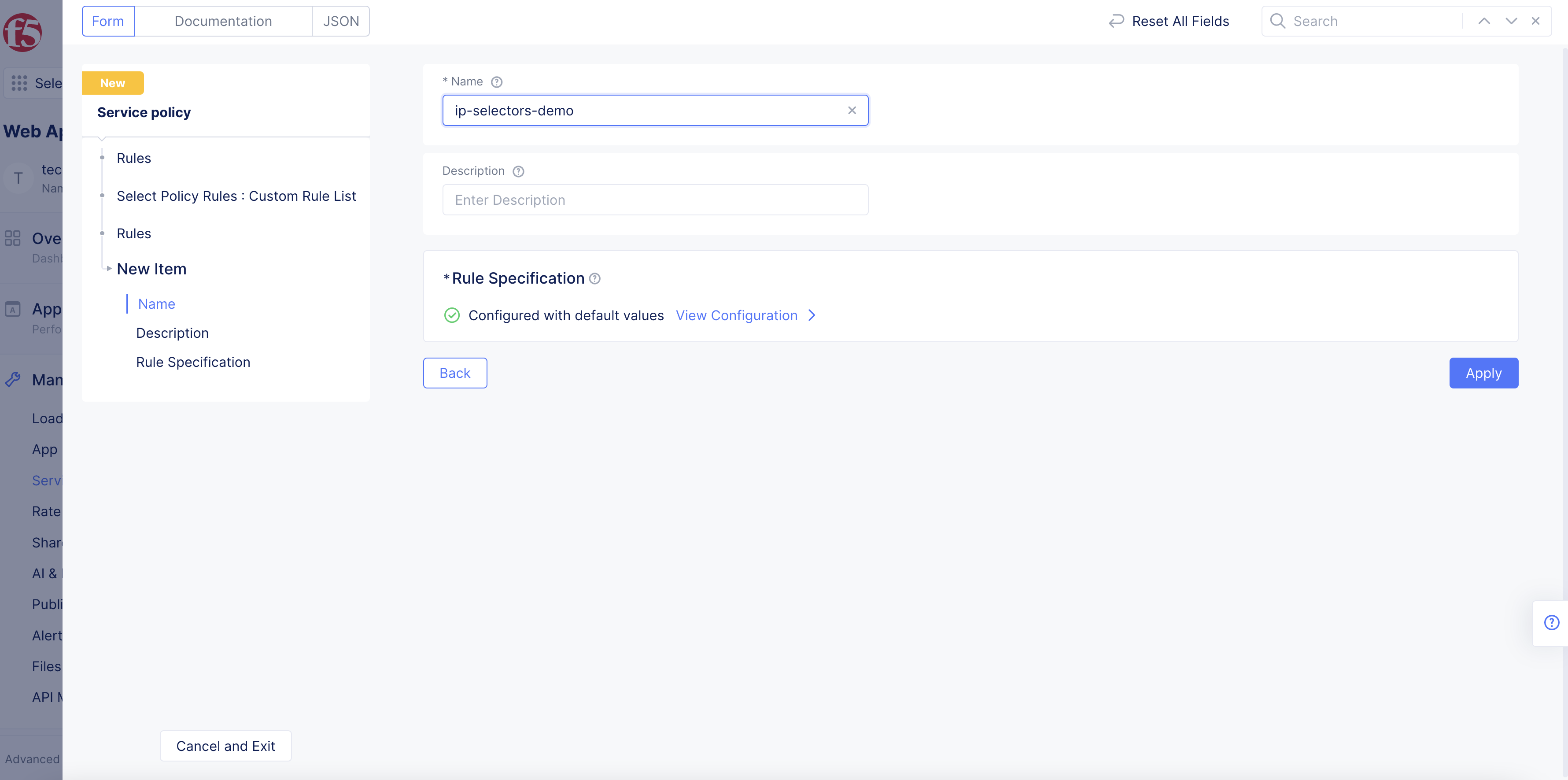Figure: Add Rule Name