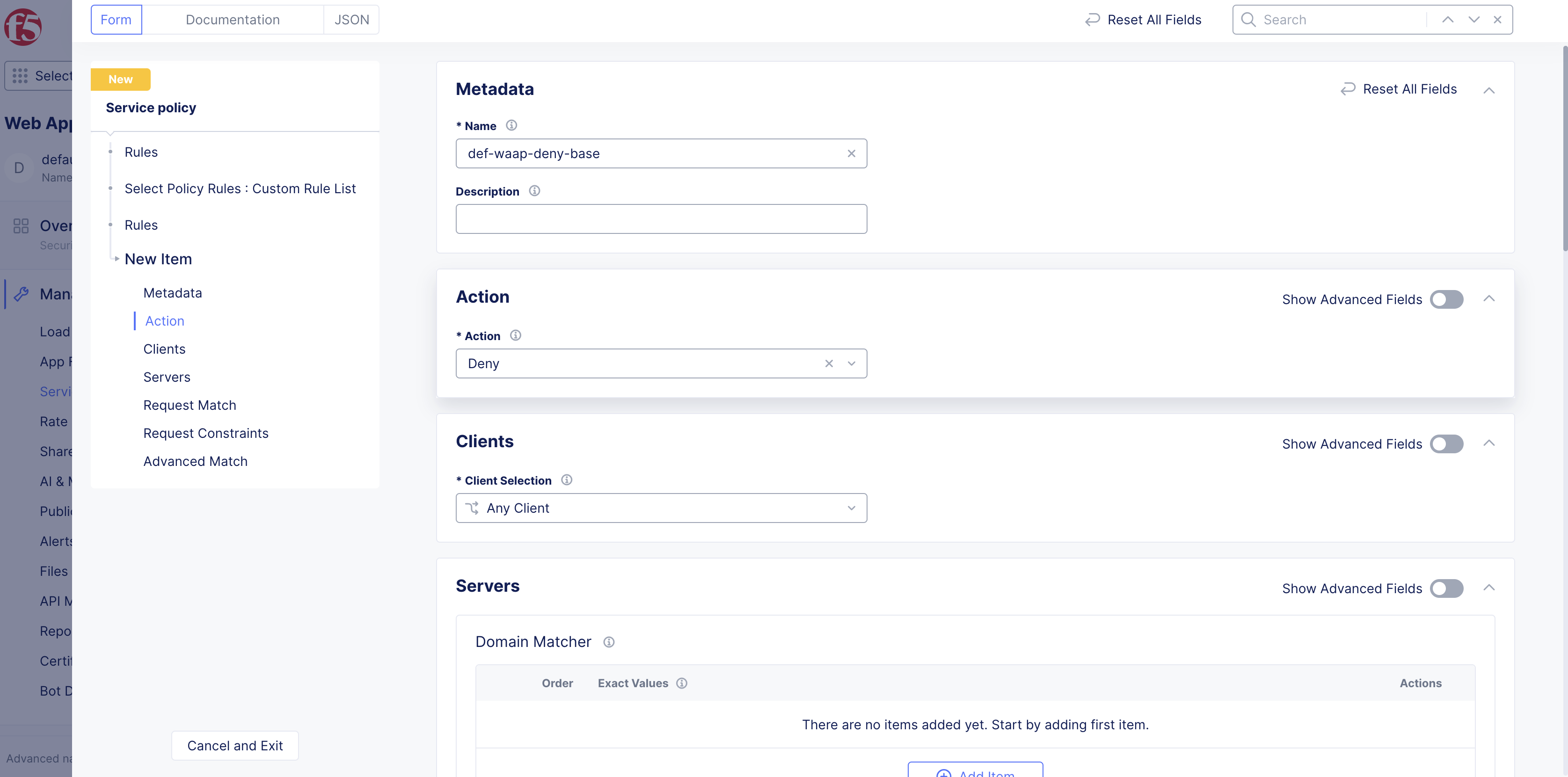 Figure: Deny All Base URLs