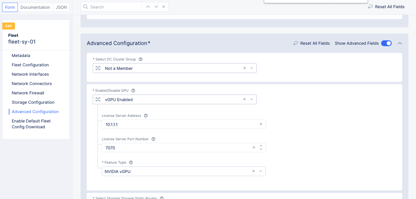 Figure: Enable vGPU in Fleet
