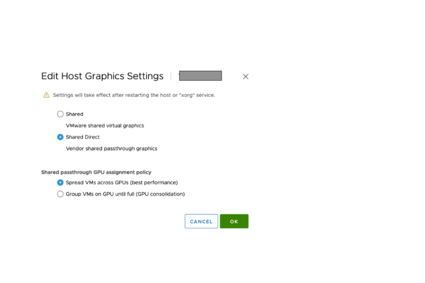 Figure: Set GPU to vGPU
