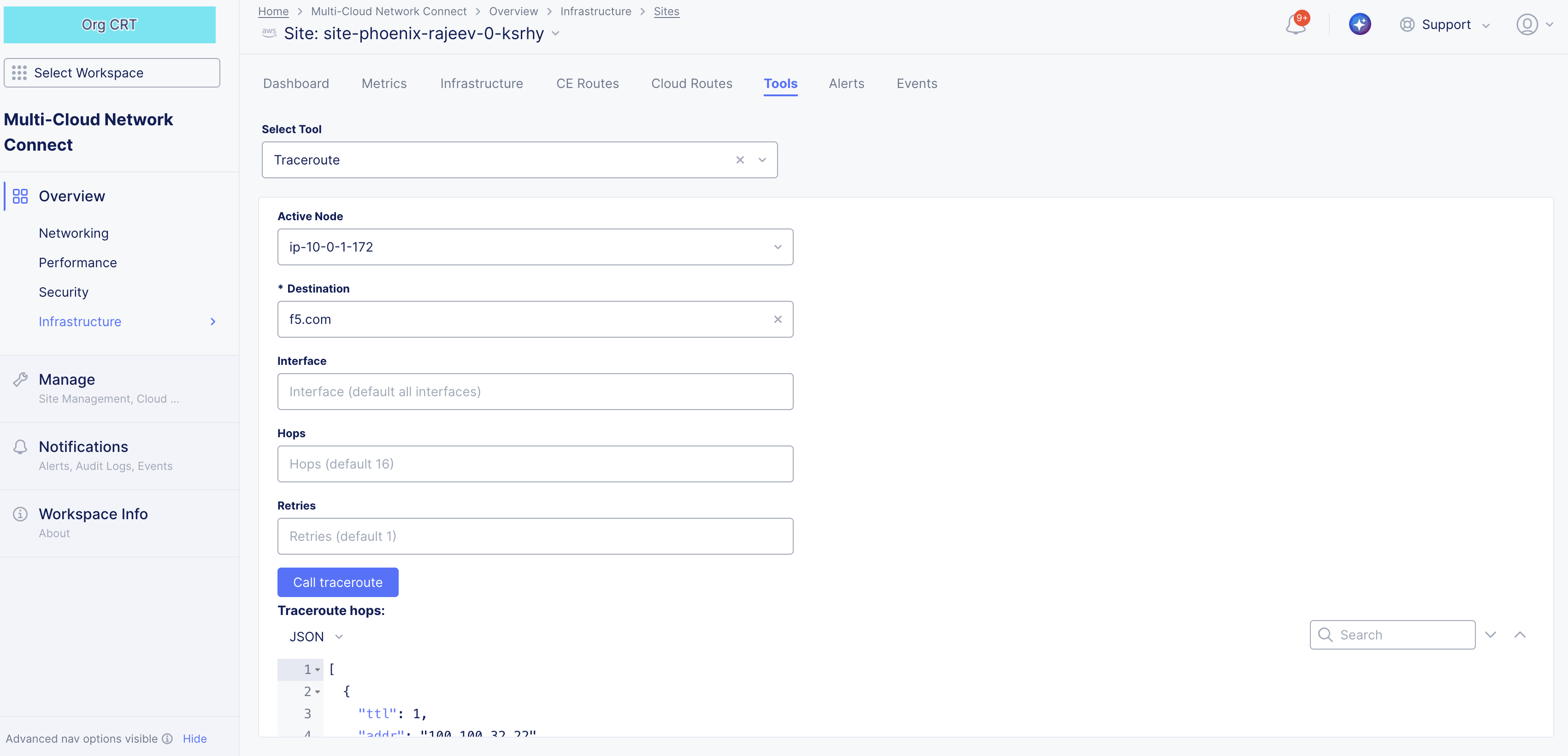 Figure: Traceroute Tool