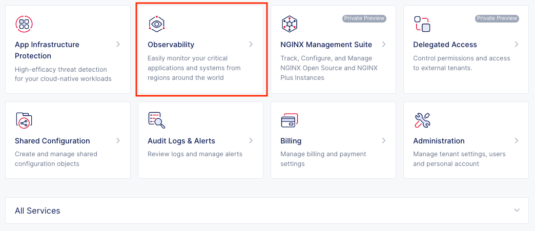 Figure: Observability Tile